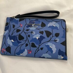 Kate Spade Blue Floral Wristlet